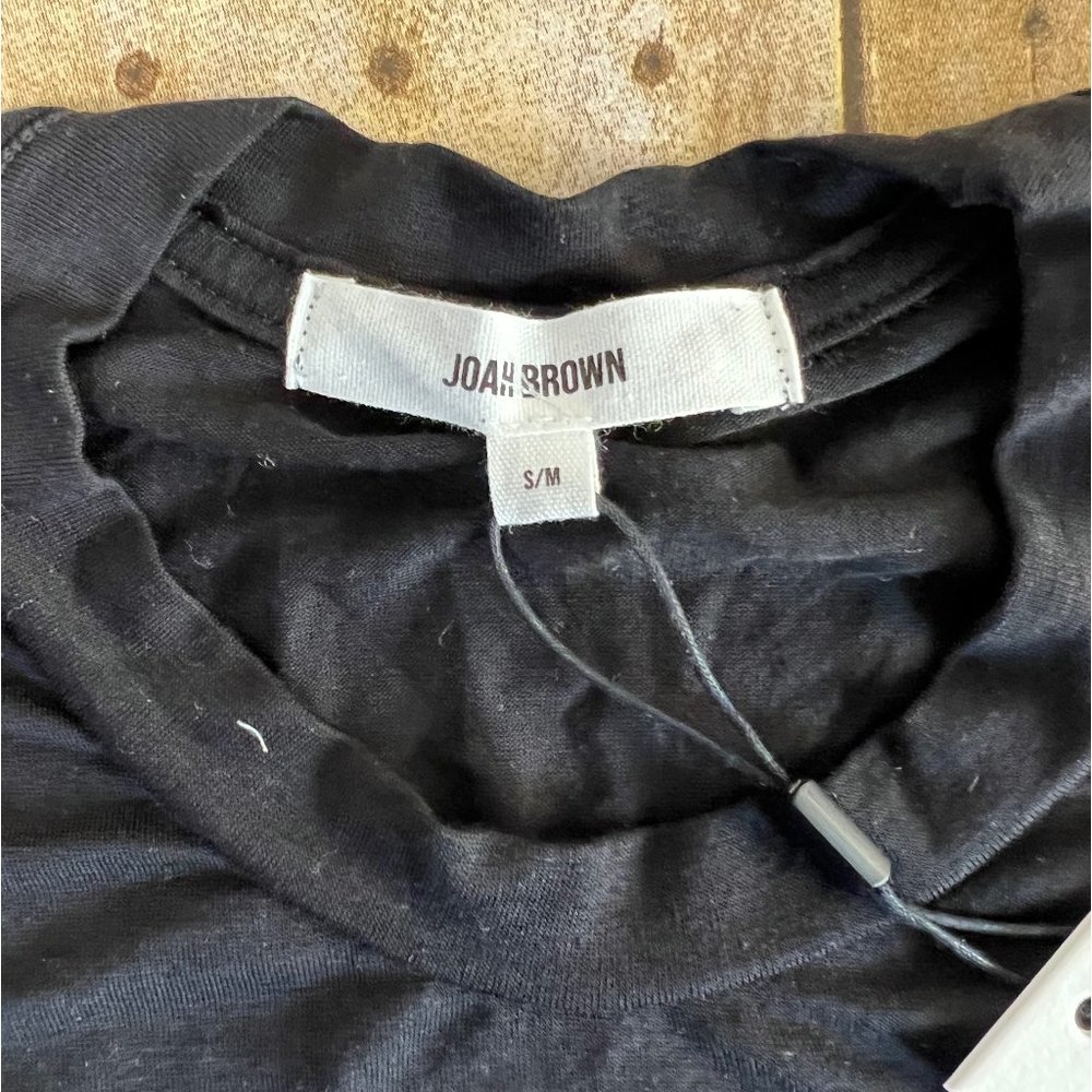 NWT Joah Brown Boyfriend Tee T-Shirt in Black Size S/M - Picture 4 of 4